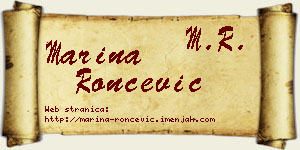 Marina Rončević vizit kartica